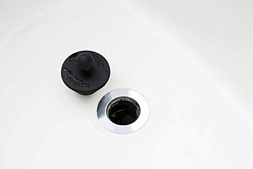 StopShroom Tub 2 Pack Universal Stopper for Bathtub and Bathroom Sink Drains, Black, 6-Pack