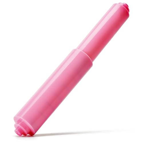 Qualihome Pink Universal Plastic Spring Loaded Toilet Paper Roll Holder Replacement Rod, Pink Toilet Paper Roll Replacement Rod - color: Pink