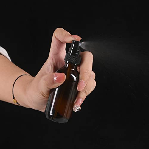 NOOEEISS Amber Glass Small Spray Bottle 2 oz 48 Packs,Fine Mist Sprayer Small Clear Bottles,Refillable Containers mini spray bottles for Cleaning Solutions and Skin Care (Amber 48pcs) - color: Amber, size: 48Pack