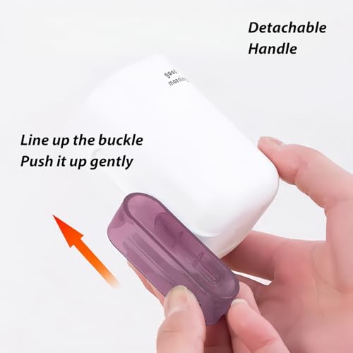 Toothbrush Travel Case, Travel Toothbrush Holder with Toothbrush Head Cover Cap for Travel, Business Trip, School, Camping, Home (White+Purple) - color: h-White+Purple