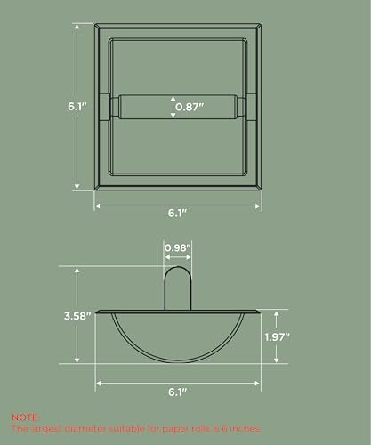 FORIOUS Recessed Toilet Paper Holder, Stainless Steel Durable Tissue Roll Holder Wall Mount for Bathroom Space Saving Design with Mounting Bracket, in Wall Toilet Paper Dispenser Insert, Matte Black - color: Matte Black