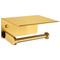 APLusee Brushed Gold Toilet Paper Holder with Shelf, 304 Stainless Steel Wall Mounted Compact Bathroom Tissue Hanger - color: Brushed Gold, size: Single Rod
