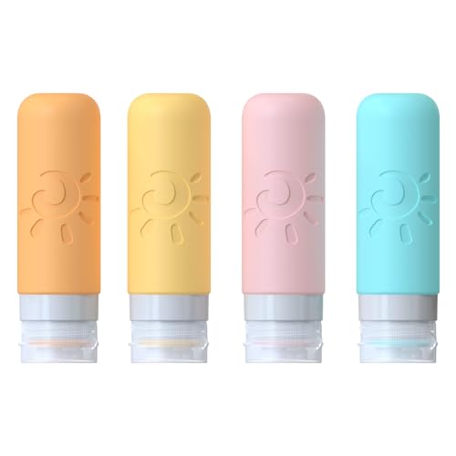 Zafit Travel Bottles - TSA Approved 3oz Leak Proof Containers for Toiletries (Multicolored) - color: Multicolored E
