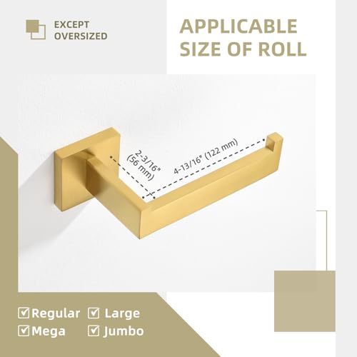 Toilet Paper Holder, Angle Simple SUS304 Stainless Steel Bathroom Tissue Holder, Open Arm Toilet Paper Roll Hanger Wall Mount, Brushed Dark Gold - color: Brushed Dark Gold
