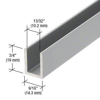 Brixwell SDCD38A-CCP4 Satin Anodized 3/8" Fixed Panel Shower Door Deep U-Channel 4 inch Sample - color: Satin Anodized, size: 4 Inch - Sample