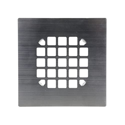 Danco 11045 Snap-in Shower Strainer & Drain Cover, Brushed Nickel (Pack of 2) - color: Brushed Nickel, size: Square [Pack of 2], style: Shower