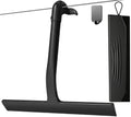 Shower Squeegee for Glass Doors, Bathroom Squeegee Set of 2 (Size 8.3"+9") | Hang Anywhere Silicone Shower Squeegee with Hook Design for Glass, Tile Wall, Mirror, Window, Streak-Free Cleaner Tool,Black