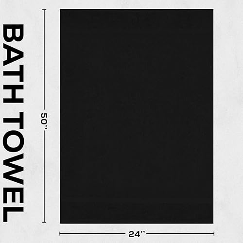GOLD TEXTILES Premium Black 100% Cotton Bath Towels Set (6 Pack, 24 x 50 Inch) High Absorbency Multipurpose Quick Drying Pool Gym Hotel Spa Bath Towel (6, Black) - color: Black, size: 6 Pack 24x50