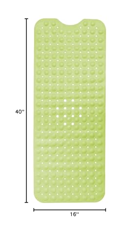 ENKOSI Bath Mat - Large Non Slip Bathtub & Shower Mat - Extra Long 40 x 16 Inch Bathroom Mats for Tub Nonslip Anti Slip Bathmats (40x16 Green) - color: Green