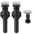 Bathroom Sink Drain with Overflow with Hair Catcher Anti-Clog Sink Strainer | Hurran Bathroom Sink Stopper for 1.65-1.9" Hole, Plastic Pop-up Drain for Bathroom Vanity Vessel Sink, Chrome, 2 Pack - color: Chrome X 2
