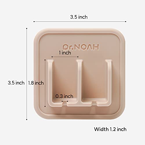 Silicone Wall Mount Toothbrush Holder | Sand Beige | Strong Suction | Easy to Remove & Reuse | Dishwasher & Microwave Safe | Bathroom Toothbrush Holder (Sand Beige)