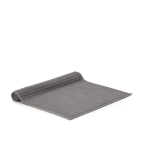 BOLL & BRANCH Turkish Waffle Bath Mat - Stone - 100% Organic Turkish Cotton - Soft Absorbent Quick Dry Luxury Bathroom Mat with Waffle Weave Texture - Spa Inspired Comfort - color: Stone, style: Waffle