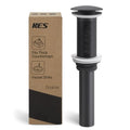 KES Bathroom Sink Drain with Extended Thread, All Metal Pop Up Drain Stopper without Overflow for Thicker Vessel Sinks and Countertops, Brass and Stainless Steel Matte Black, S2022D-BK - color: Matte Black, style: NO Overflow, Long Thread
