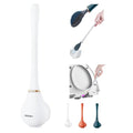 Modern Flexible Silicone Toilet Caspa for Home 2025 Silicone Toilet Wand Bowl Brush and Holder Cleaning Set Wall Mounted Rubber Bathroom Toilet Scrubber Bowl Cleaner Brushes with Dispenser (White) - color: White