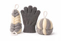 Ja'Kdrs Loofah and Exfoliating Glove Set, 2 Piece Bath Sponge Set (Gray & White) - color: Gray & White