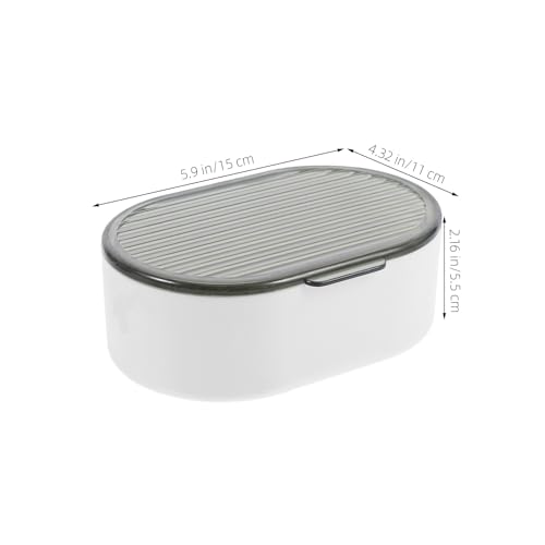 Luxshiny 3pcs Lid Soap Box Set with Dual-Layer Draining Design, Portable Travel Soap Holder Case for Shower and Bathroom Use (Yellow, Gray, Green)
