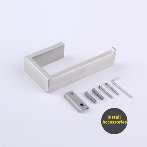 GERZWY Bathroom Toilet Paper Holder Brushed SUS 304 Stainless Steel Paper Towel Dispenser Tissue Roll Hanger Wall Mounted HG1718-LS - color: Brushed