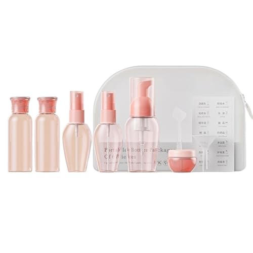 Travel Bottles Set - TSA Approved Leak Proof Squeezable Containers for Toiletries, Conditioner, Shampoo, Lotion & Body Wash Accessories (Upgraded-pink)