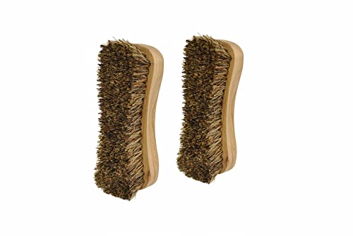 All-Natural Wooden Scrub Brush Set | Wooden Handle | Palmyra Bristle Brush for Cleaning | Eco Friendly Cleaning Products | Scrub Brush Set of 2