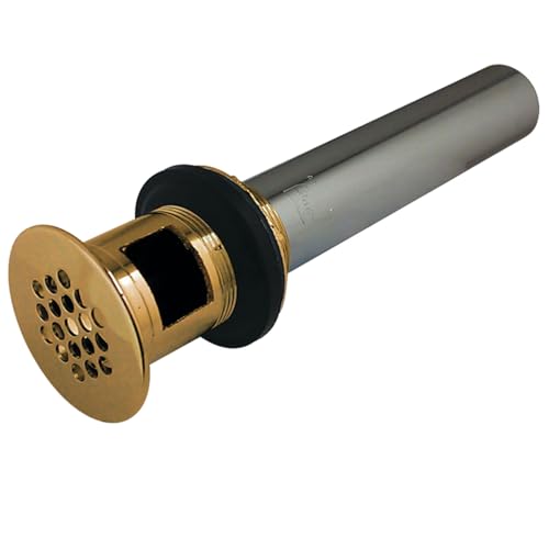 Kingston Brass KB5002 Fauceture Grid Drain with Overflow Hole, 1-1/4 inch by 6-inch, 17 gauge,, Polished Brass - color: Polished Brass