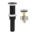 Bathroom Sink Drain,Drain Stopper Bathroom Sink Without Overflow,Small Cap Pop Up Drain Assembly with Detachable Strainer Basket,Built-in Anti-Clogging, Stainless Steel Nut Matte Black - color: Matte Black-small Cap, style: Without Overflow