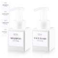 250ML Foaming Soap Dispenser, 2-Pack Plastic Hand Soap Dispenser, Refillable Leakproof Foam Pump Bottle with Waterproof Labels, for Shampoo, Body Wash - color: White, size: 250ML
