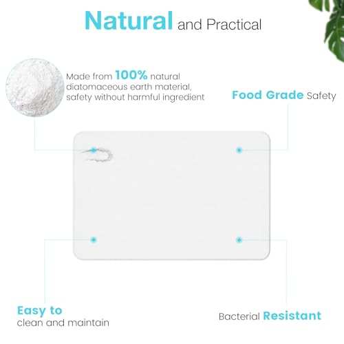 Diatomite Stone Bath Mat, Premium Non-Slip Natural Diatomaceous Earth Bathtub Quick Drying Mats for Bathroom Floor (23.6" x 15.4" White) - color: White, size: 23.6" x 15.4"