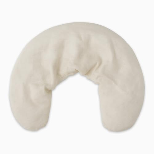 Bucky Linen Hot & Cold Neck Pillow, Natural Buckwheat Filling, Cream, 25x6.5-inch - color: Cream