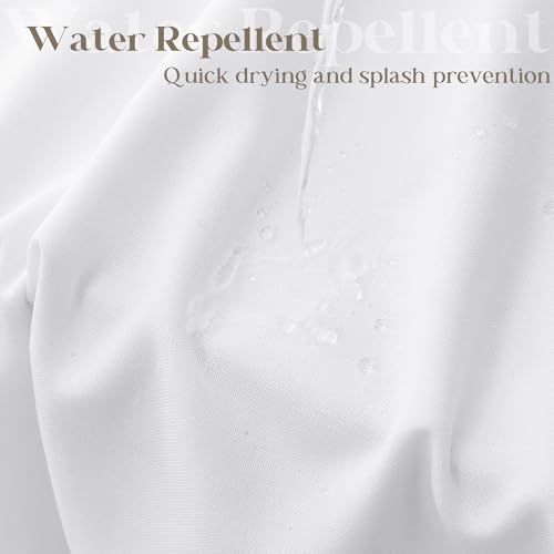 White Linen Shower Curtain for Bathroom Water Repellent 72x78 Inches | Extra Long Shower Curtains, Simple Elegant Modern Farmhouse Country, Bath Shower Curtain Set with Hooks, Textured Fabric - color: White, size: 72"W x 78"L (Pack of 1)