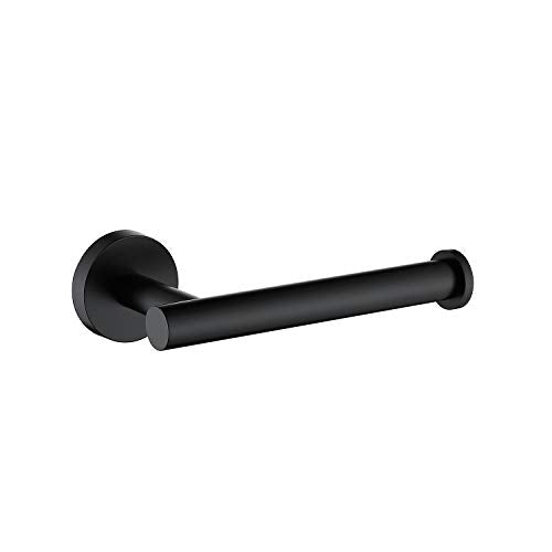 TASTOS Matte Black Toilet Paper Holder SUS304 Stainless Steel, Modern Round Tissue Roll Holders Wall Mount, Toilet Paper Roll Dispenser Bathroom 5 inch TP Holder for Kitchen Washroom - color: Matte Black