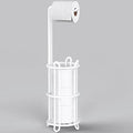 Meangood Toilet Paper Holder Stand and Tissue Paper Roll Dispenser for 4 Mega Rolls, Bathroom Free Standing Tissue Roll Storage Holder Rack, Metal Wire (White) - color: White