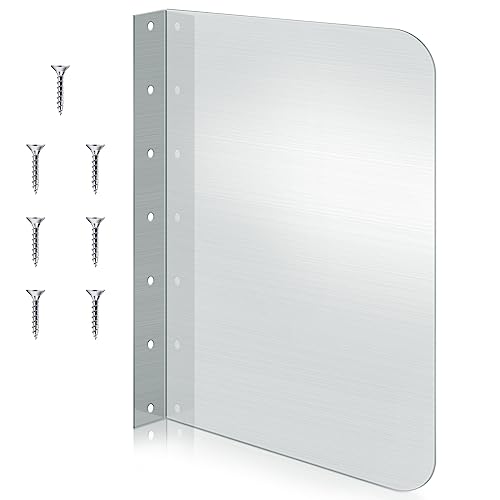 Amylove 15 x 20 Inch Stainless Steel Splash Guard Stainless Steel Wall Mount Guard with Screws Screws for Bathroom Sink Side Sink Splash Prep Sinks Protector for Commercial Kitchen Restaurant - size: 15 x 20 Inch