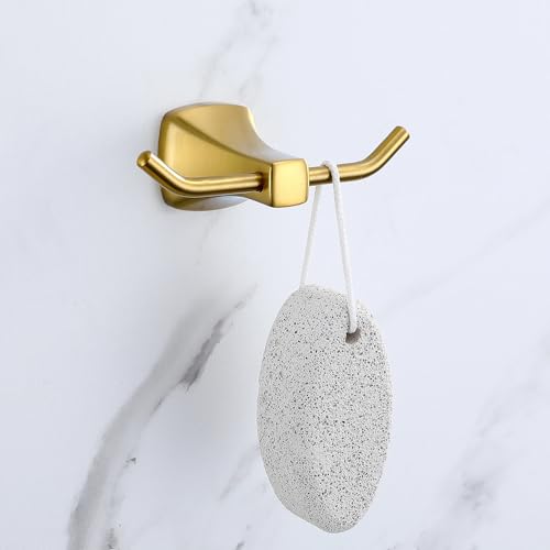 Brushed Gold Bathroom Hardware Set 4 Piece Gold Bathroom Accessories Set, 23.6 inch Bath Towel Bar Set | Towel Hook | Toilet Paper Holder | Hand Towel Holder - color: Brushed Gold