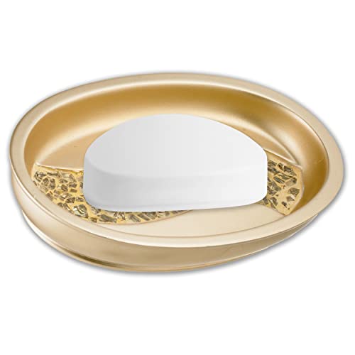 Zahari Home Sinatra Soap Dish Unique Design Bling Glass Mosaic Décor Soap Bar Holder, Champagne - color: Sinatra Champagne