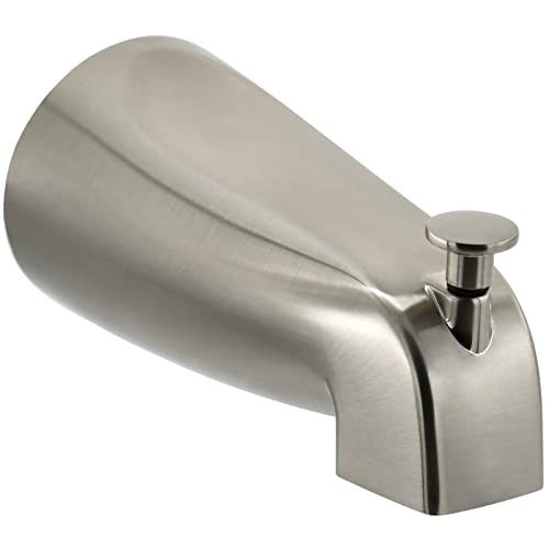 Slip Fit Tub Spout with Pull-Up Diverter for 1/2 inch Copper Tube, Brushed Nickel - color: Brushed Nickel