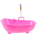 Toyvian Toy Bathtub for Dolls, Baby Doll Real Working Bath Set Electric Bathtub with Shower and Faucet Pretend Play Toy Play Water Accessories Fits Most Dolls Up to 12'' - size: 22.3 x 11.5 x 17.5cm
