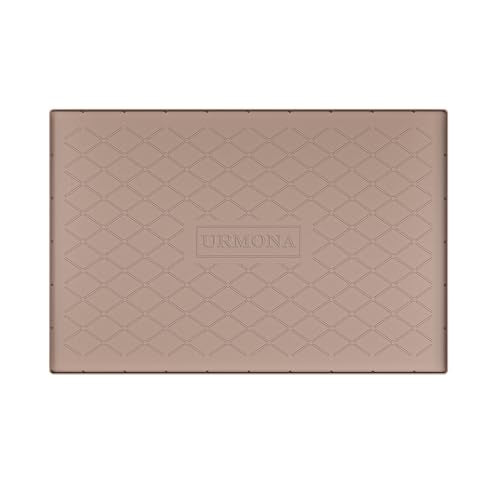 URMONA 31" x 22" Waterproof Silicone Mat in Multiple Sizes & Colors, Under Sink Mat for Kitchen & Bathroom, Pet Food Pad for Dogs & Cats, Kitchen Cabinet Liner, Multi-Purpose for Storage(Khaki) - color: Khaki, size: 22"W x 31"L