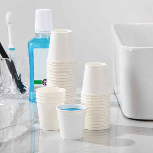 SIUQ 1200 Pack 3 oz Paper Cups, Small Disposable Bathroom Mouthwash Cups, Mini White Paper Espresso Cups 3 Ounce for Parties, Bathroom, Picnics, Travel and Events - color: 1200pack-3oz
