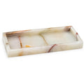Bey-Berk International Green Onyx Marble Bath Tray, White & Tan - color: Green Onyx