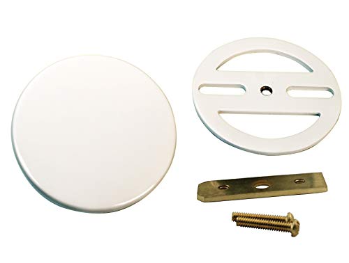 Westbrass A398RK-50 1-1/2" NPSM Coarse Thread Mushroom Tip-Toe Bathtub Drain Stopper with Illusionary Overflow Faceplate, Powder Coat White - color: Powder Coat White