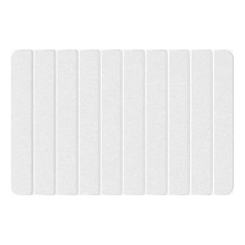 Pemberly Row 24x15 Modern Diatomite Stone Medium Bath Mat in White