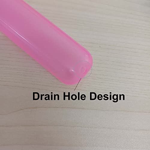 Medsuo 4pcs Plastic Toothbrush Case Travel Cover Holder Storage (Pink, Blue, Green and White)