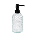 12Oz Glass Soap Dispenser with 304 Black Rustproof Stainless-Steel Pump, Refillable Glass Soap Dispenser for Kitchen, Bathroom, Farmhouse (Clear) - color: Clear