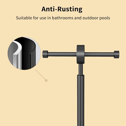 YUMORE Toilet Paper Holder Stand, Floor Freestanding Double Roll Black Tissue Paper Stand for Modern Bathroom, Weighted Round Base Stainless Steel Toilet Roll Holder,Extra Capacity - size: 2 Roll