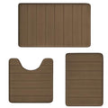RUN HELIX Brown Bathroom Rugs Memory Foam Bath Mat Set 3 Piece Non-Slip Bath Rugs, Absorbent Shaggy Mats, Machine Wash,Perfect Plush Mats, Bathroom Carpets Set with U-Shaped Toilet Mat-Bedroom Rug - color: Brown