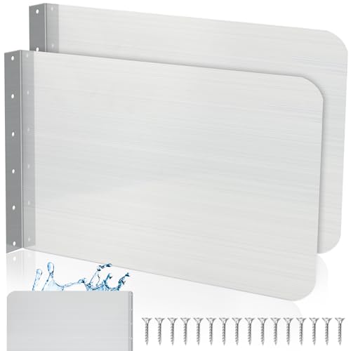 Therwen 2 Pcs Stainless Steel Side Splash Guard for Sink 26 x 12 Inch Wall Mount Guard with Screws Commercial Restaurant Hand Sink and Compartment Prep Sink Kitchen Sink Splash Protector Supply - size: 26 x 12 Inch