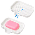 2 Pcs White Silicone Self Draining Rectangular Soap Dishes - Waterfall Soap Trays - Soap Dishes for Bar Soap - Soap Boxes - Soap Case - Soap Container - Soap Pads - Kitchen Sink - Shower - Bathroom ! - color: Cream, size: S(4.7X3.5) 2 PCS