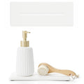 2 Pack Diatomite Stone Sink Tray, Water Absorbing Mat for Kitchen & Bathroom Counter, Quick Dry Soap Dish Makeup Vanity Caddy,Sponge Holder Organizer, White - 2pcs of 9"x 3.5" - color: 2 Pcs - White - 9"x 3.5"