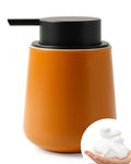 Bosilunlife Ceramic Foaming Soap Dispenser - 12Oz Bathroom Countertop Kitchen Dish Soap Pump Dispenser Foam Soap Dispenser - Orange - color: Orange