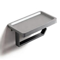Dark Gray Toilet Paper Holder with Shelf, Premium Thicken Aluminum Alloy, Self Adhesive Toilet Tissue Roll Holder Wall Mount for Bathroom, Washroom, Kitchen, RV with Cell Phone Storage - color: Dark Gray